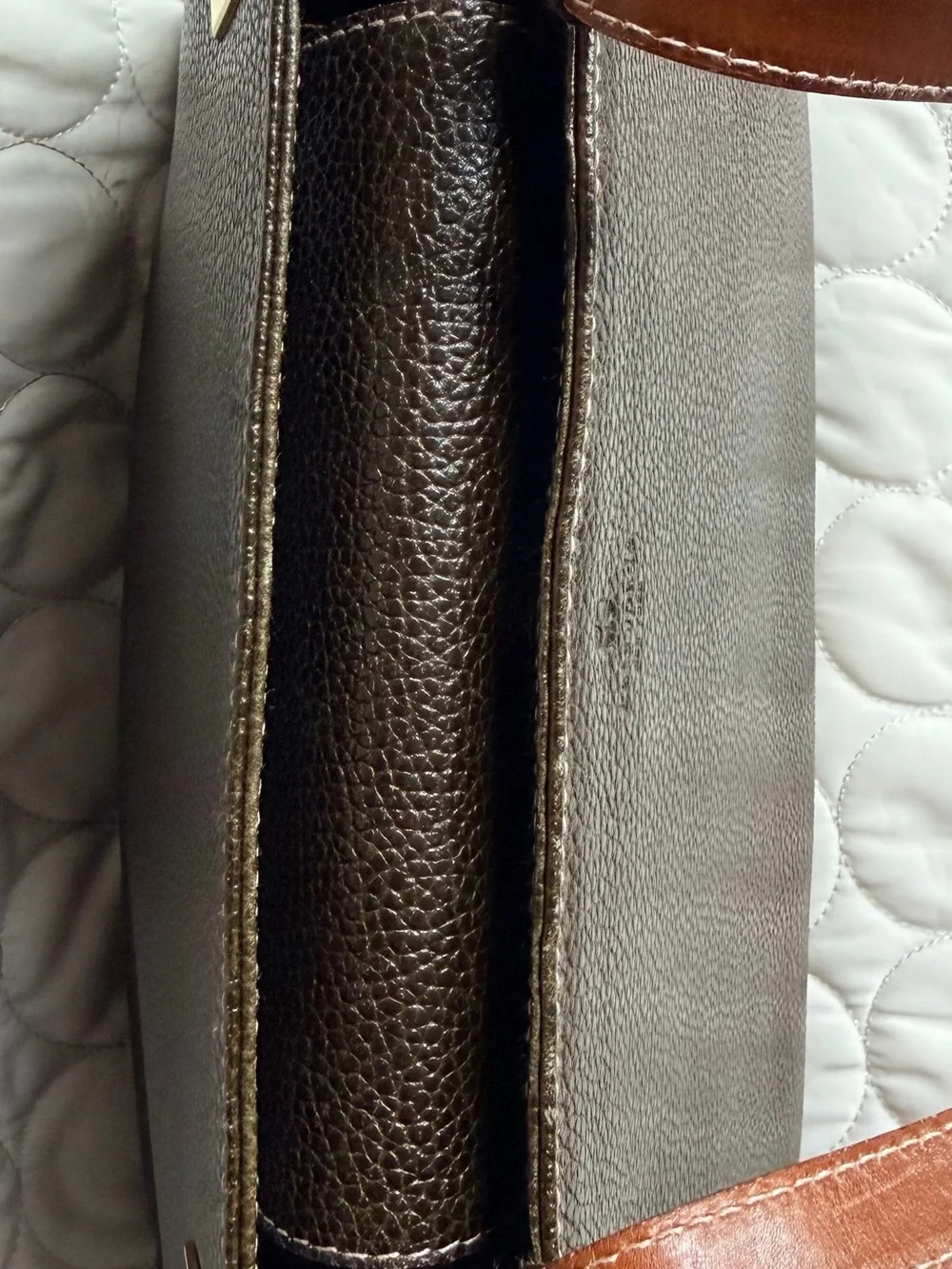 Kate Spade Made In Italy Olive Green Structured Leather Shoulder Bag